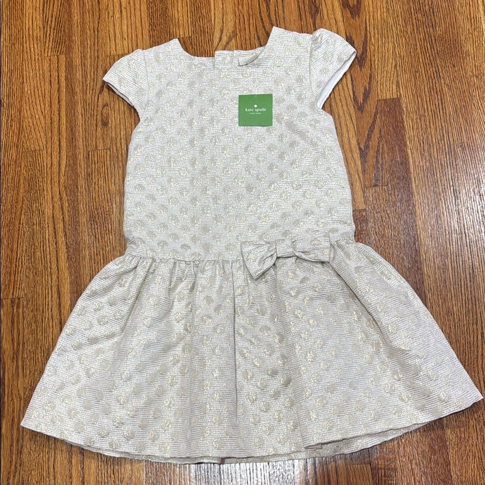 Kate Spade Cream Fit and Flare Dress with Flutter Cap Sleeves